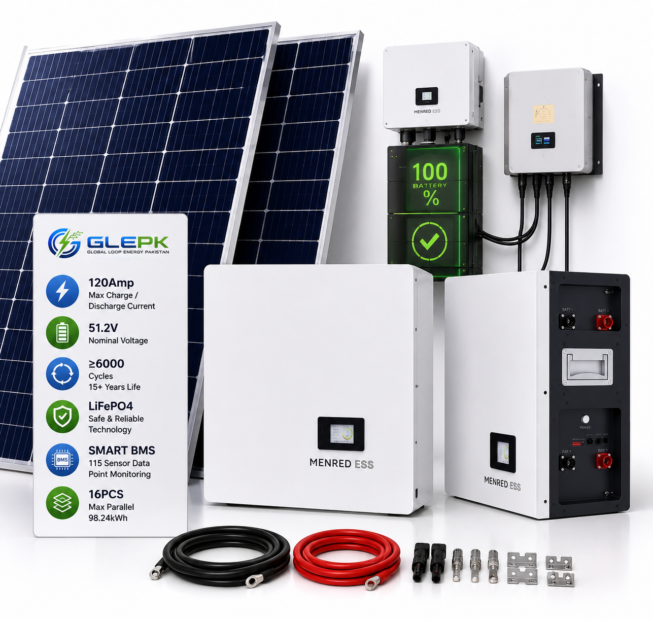 MENRED ESS 6.1kWh 51.2V 120Ah LiFePO4 Solar Battery - Image 7