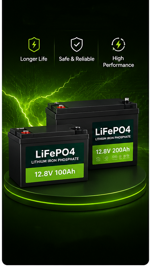 Lithium phosphate LiFePO4 batteries for solar and backup power