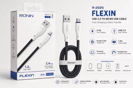 Global Loop Energy Pakistan, GLEPK, usb braided cable, braided charging cable, usb 2.0 cable – RONIN durable charging cable designed for Android devices | Focus Keywords: usb braided cable, braided cable, usb 2.0 cable