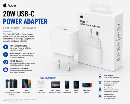 Global Loop Energy Pakistan, GLEPK, 20W Power Adapter USB-C, usb c wall charger, apple power adapter – fast charging wall charger for iPhone & iPad from GLEPK | Focus Keywords: 20w usb c power adapter, usb c wall charger, apple power adapter