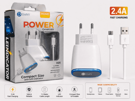 Global Loop Energy Pakistan, GLEPK, power charger h25, DANY power charger, compact charger – DANY Power Charger H25 with LED indicator and design for daily use | Focus Keywords: power charger h25, DANY power charger, compact charger