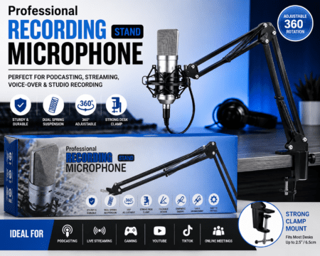Global Loop Energy Pakistan, GLEPK, microphone boom arm stand, adjustable microphone stand, podcast microphone stand – GLEPK professional desk mount for clear audio | Focus Keywords: microphone boom arm stand, adjustable microphone stand, podcast microphone stand
