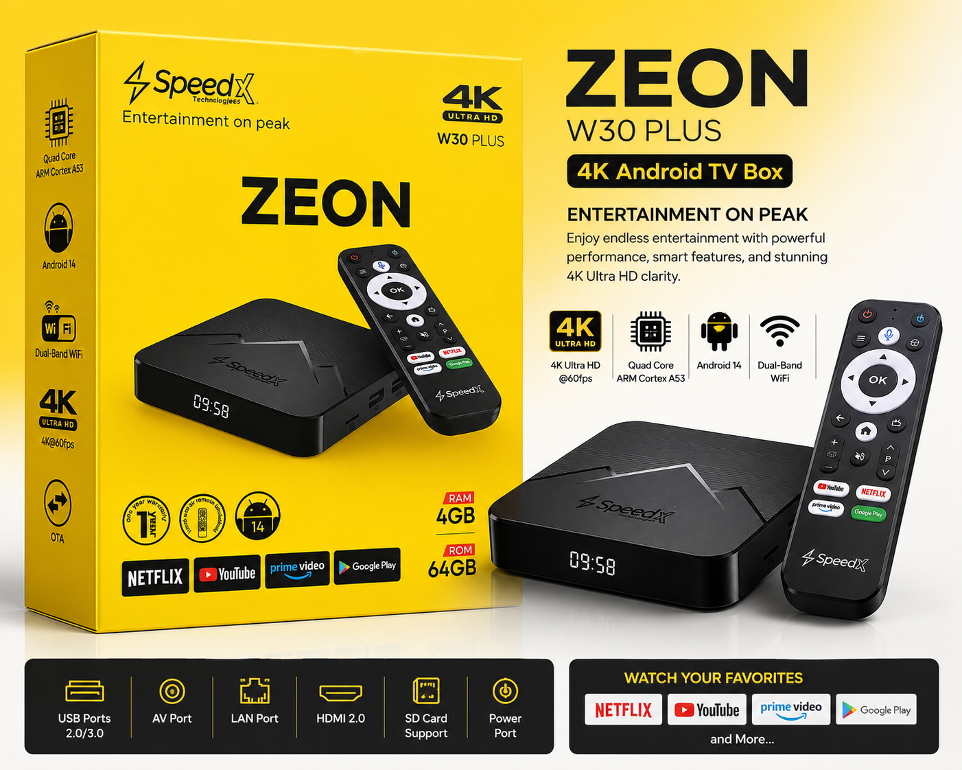 Global Loop Energy Pakistan, GLEPK, speedx zeon w30 plus android tv box, 4k android tv box, smart media player – GLEPK high-performance media player for streaming | Focus Keywords: speedx zeon w30 plus android tv box, 4k android tv box, android 14 smart media player