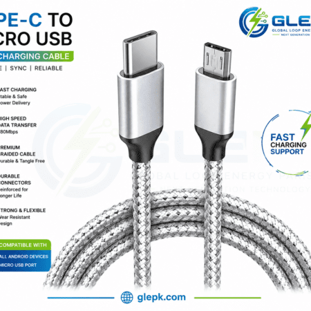 Type C to Micro USB fast charging braided cable