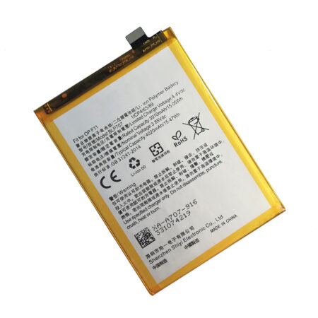 OPPO BLP707 replacement battery for F11 with printed capacity and safety label