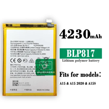 OPPO BLP817 replacement mobile battery for A15 and A15s